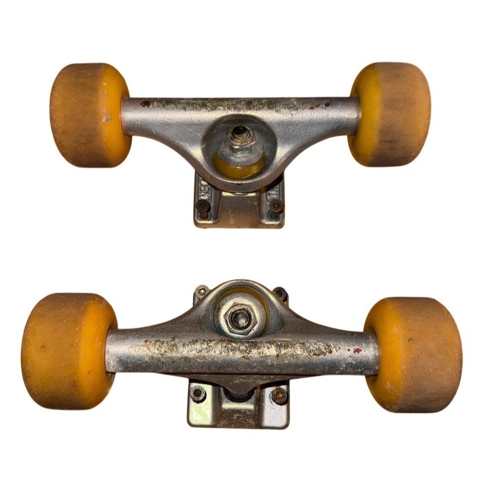 Independent Skateboard Trucks Set of 2 w/ Yellow Wheels & Bearings